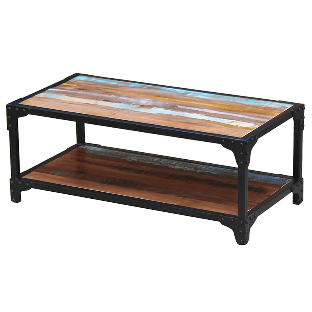 vidaXL Coffee Table Solid Reclaimed Wood - Multicolour - 90 x 45 x 35 cm