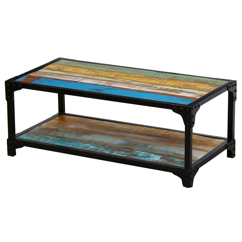 vidaXL Coffee Table Solid Reclaimed Wood - Multicolour - 90 x 45 x 35 cm