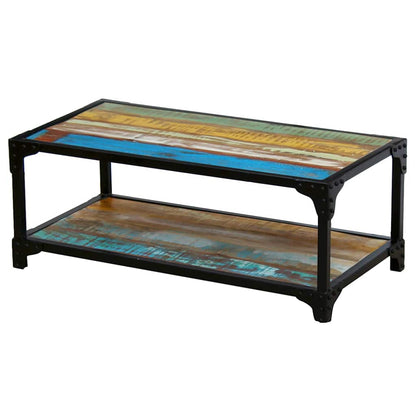vidaXL Coffee Table Solid Reclaimed Wood - Multicolour - 90 x 45 x 35 cm