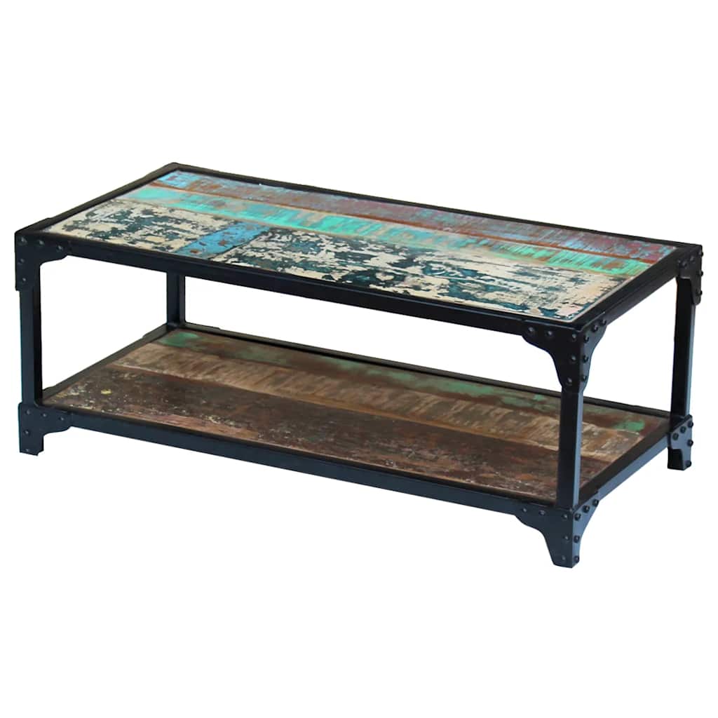 vidaXL Coffee Table Solid Reclaimed Wood - Multicolour - 90 x 45 x 35 cm