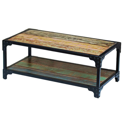 vidaXL Coffee Table Solid Reclaimed Wood - Multicolour - 90 x 45 x 35 cm