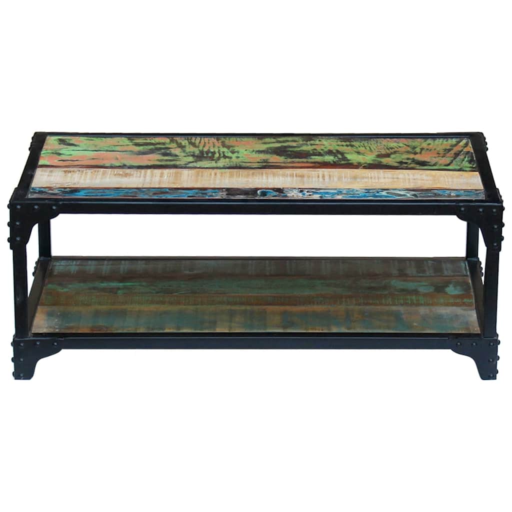 vidaXL Coffee Table Solid Reclaimed Wood - Multicolour - 90 x 45 x 35 cm
