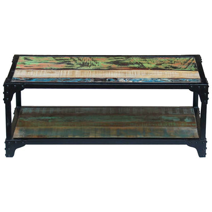vidaXL Coffee Table Solid Reclaimed Wood - Multicolour - 90 x 45 x 35 cm