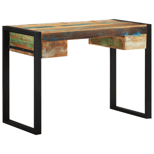 243276 vidaXL Desk Solid Reclaimed Wood - Multicolour - 110 x 50 x 77 cm