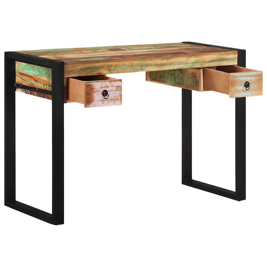 243276 vidaXL Desk Solid Reclaimed Wood - Multicolour - 110 x 50 x 77 cm