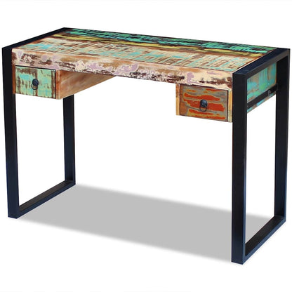 243276 vidaXL Desk Solid Reclaimed Wood - Multicolour - 110 x 50 x 77 cm