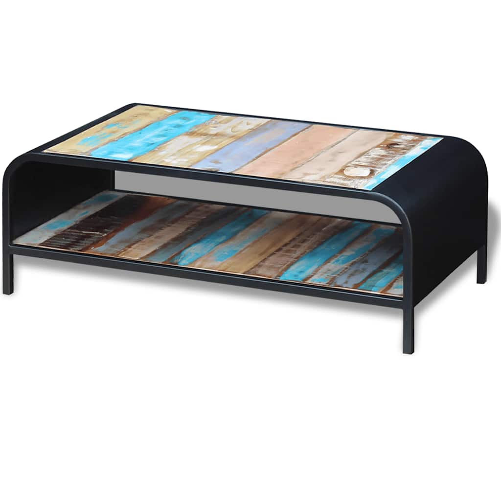 243285 vidaXL Coffee Table Solid Reclaimed Wood - Multicolour - 100 x 50 x 35 cm