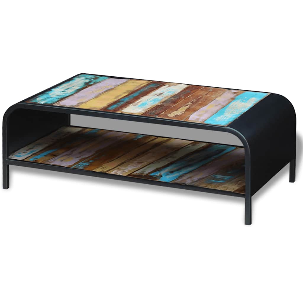 243285 vidaXL Coffee Table Solid Reclaimed Wood - Multicolour - 100 x 50 x 35 cm