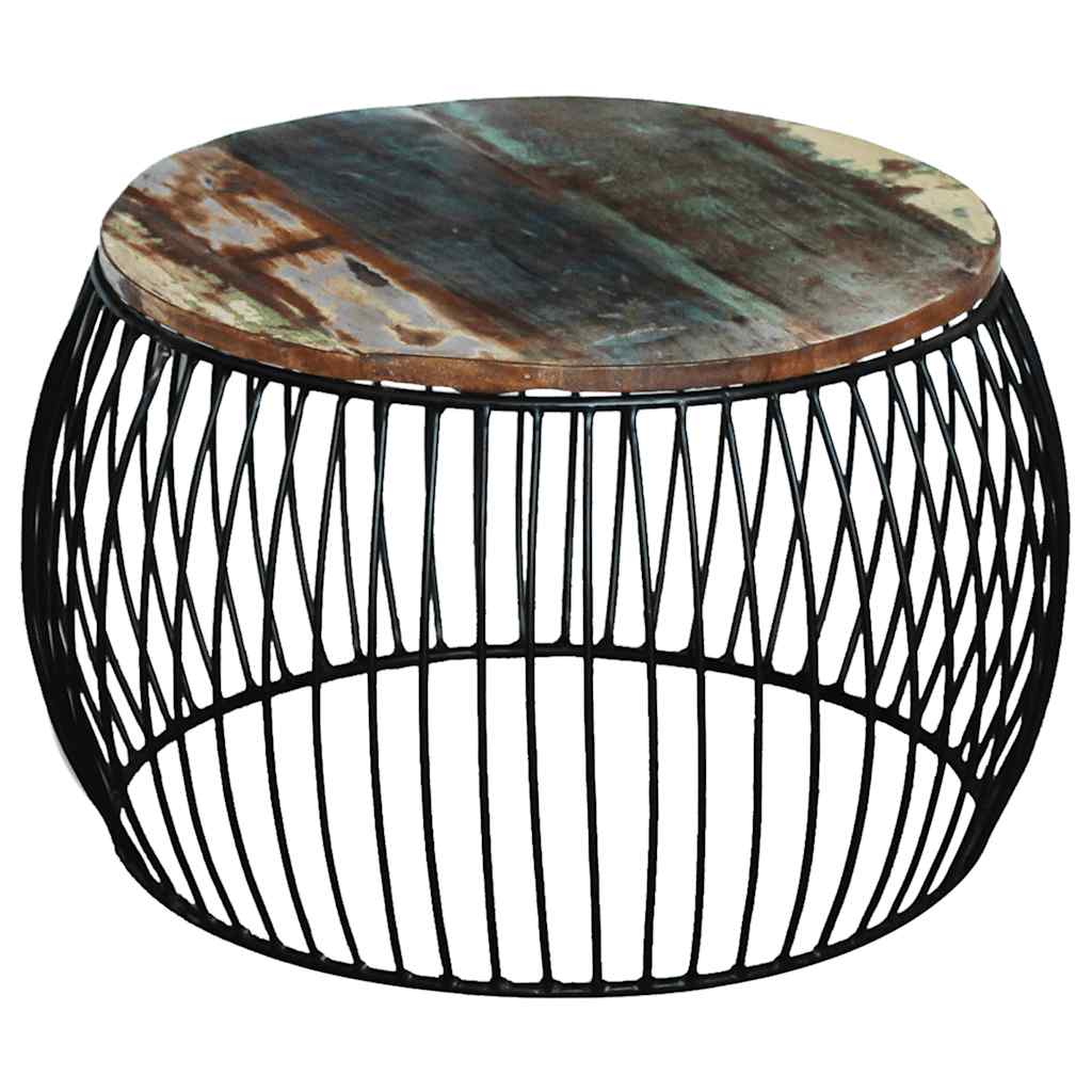 243300 vidaXL Coffee Table Round Solid Reclaimed Wood 68x37 cm - Brown - 37 cm