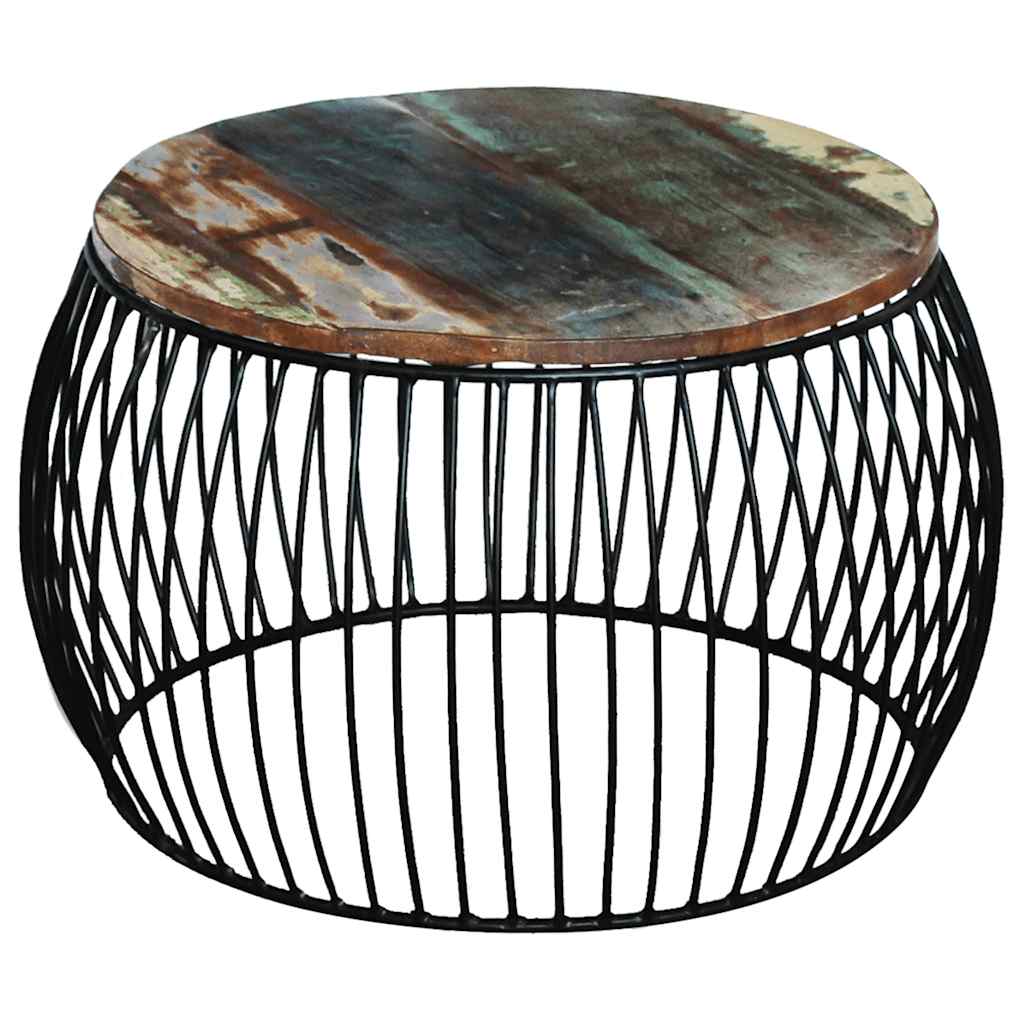 243300 vidaXL Coffee Table Round Solid Reclaimed Wood 68x37 cm - Brown - 37 cm