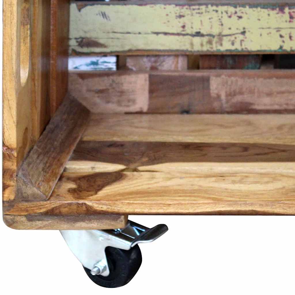 243306 vidaXL Coffee Table Solid Reclaimed Wood 70x70x35 cm - Multicolour