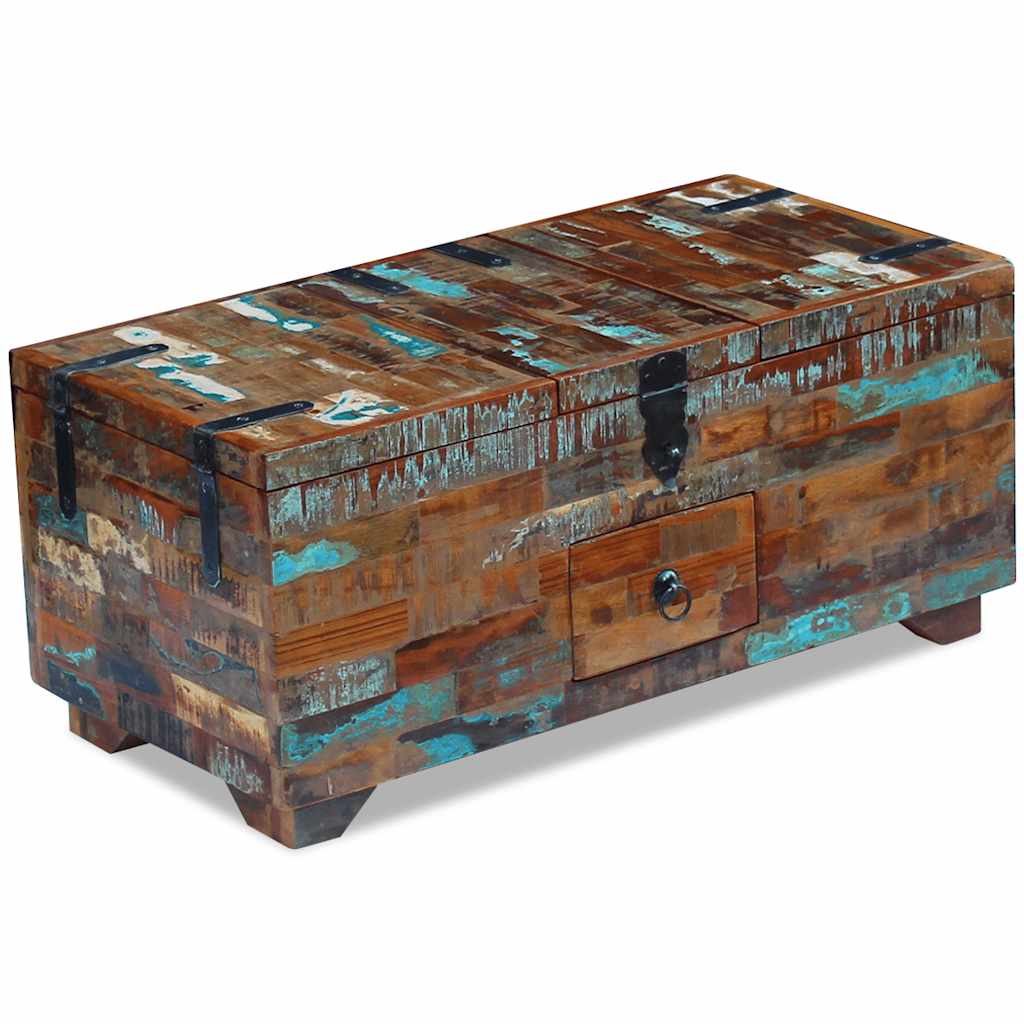 243320 vidaXL Coffee Table Box Chest Solid Reclaimed Wood 80x40x35 cm - Brown