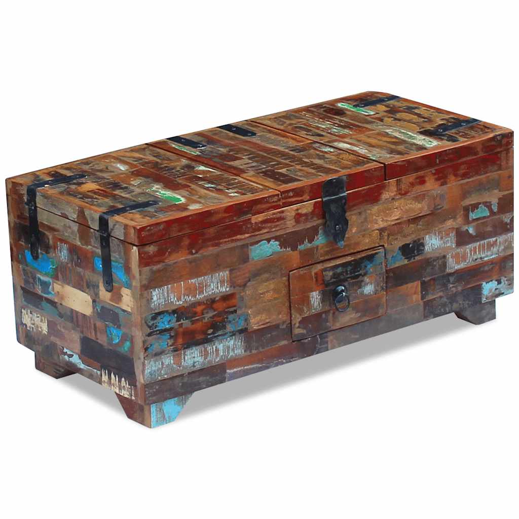 243320 vidaXL Coffee Table Box Chest Solid Reclaimed Wood 80x40x35 cm - Brown