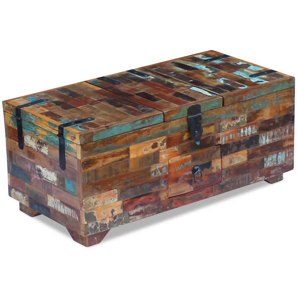 243320 vidaXL Coffee Table Box Chest Solid Reclaimed Wood 80x40x35 cm - Brown