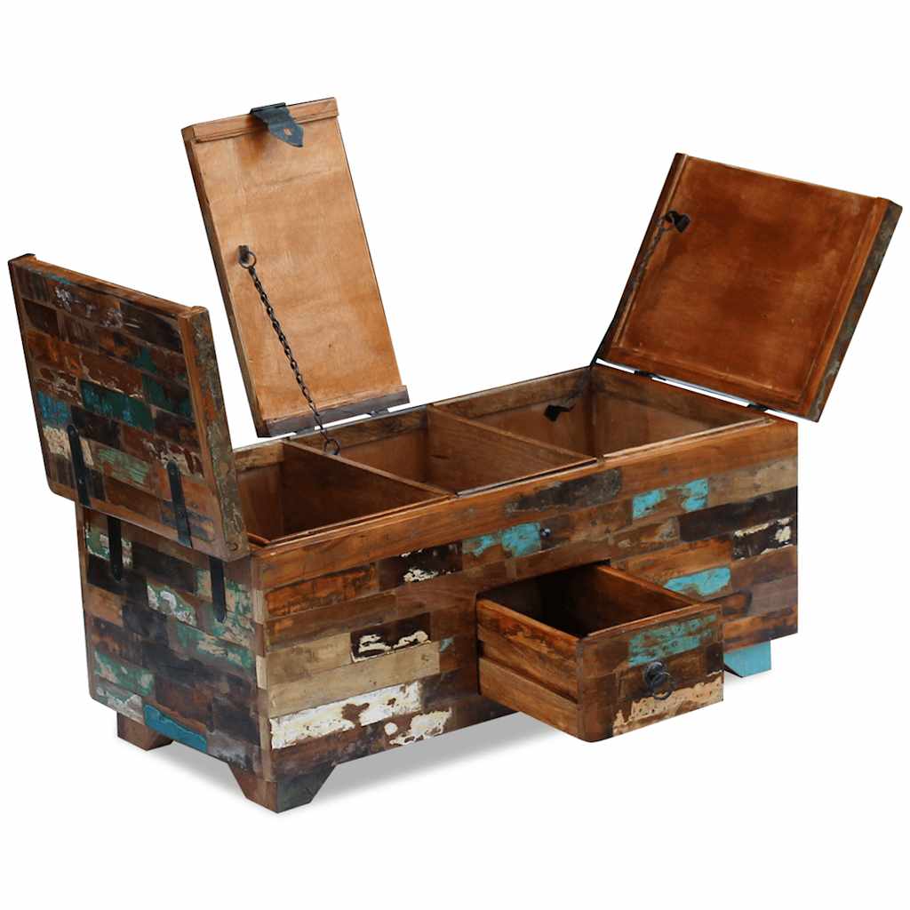 243320 vidaXL Coffee Table Box Chest Solid Reclaimed Wood 80x40x35 cm - Brown