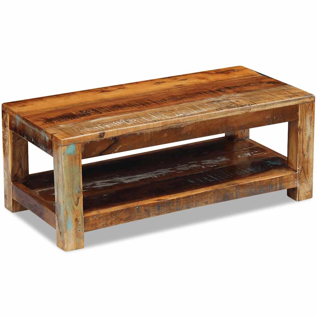 243322 vidaXL Coffee Table Solid Reclaimed Wood 90x45x35 cm - Brown