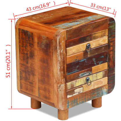vidaXL Night Cabinet Solid Reclaimed Wood 43x33x51 cm - Brown