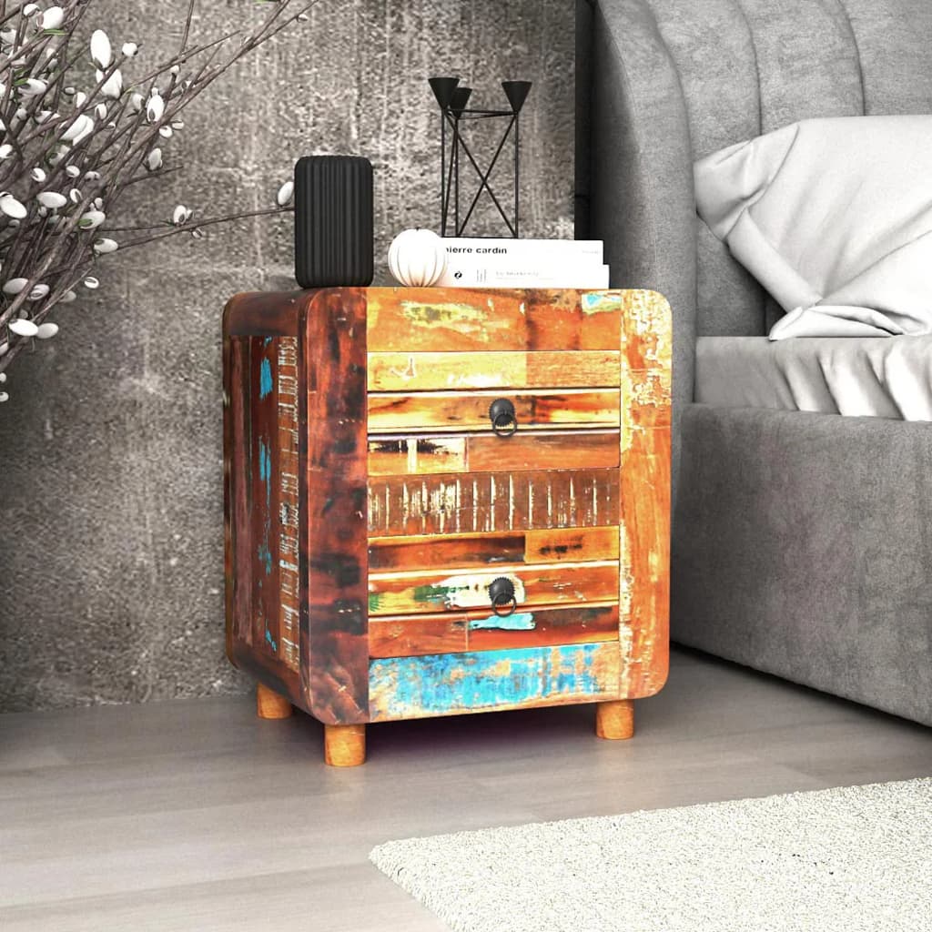 vidaXL Night Cabinet Solid Reclaimed Wood 43x33x51 cm - Brown