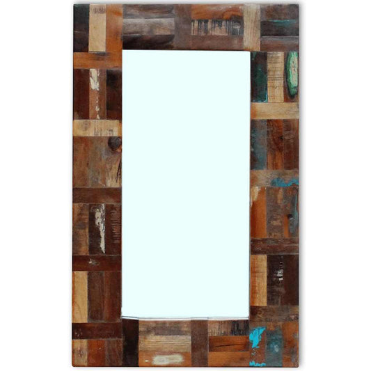 243329 vidaXL Mirror Solid Reclaimed Wood 80x50 cm - Multicolour - 50 x 80 cm