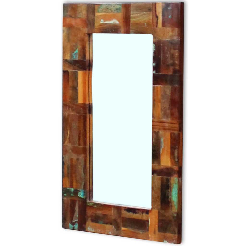 243329 vidaXL Mirror Solid Reclaimed Wood 80x50 cm - Multicolour - 50 x 80 cm