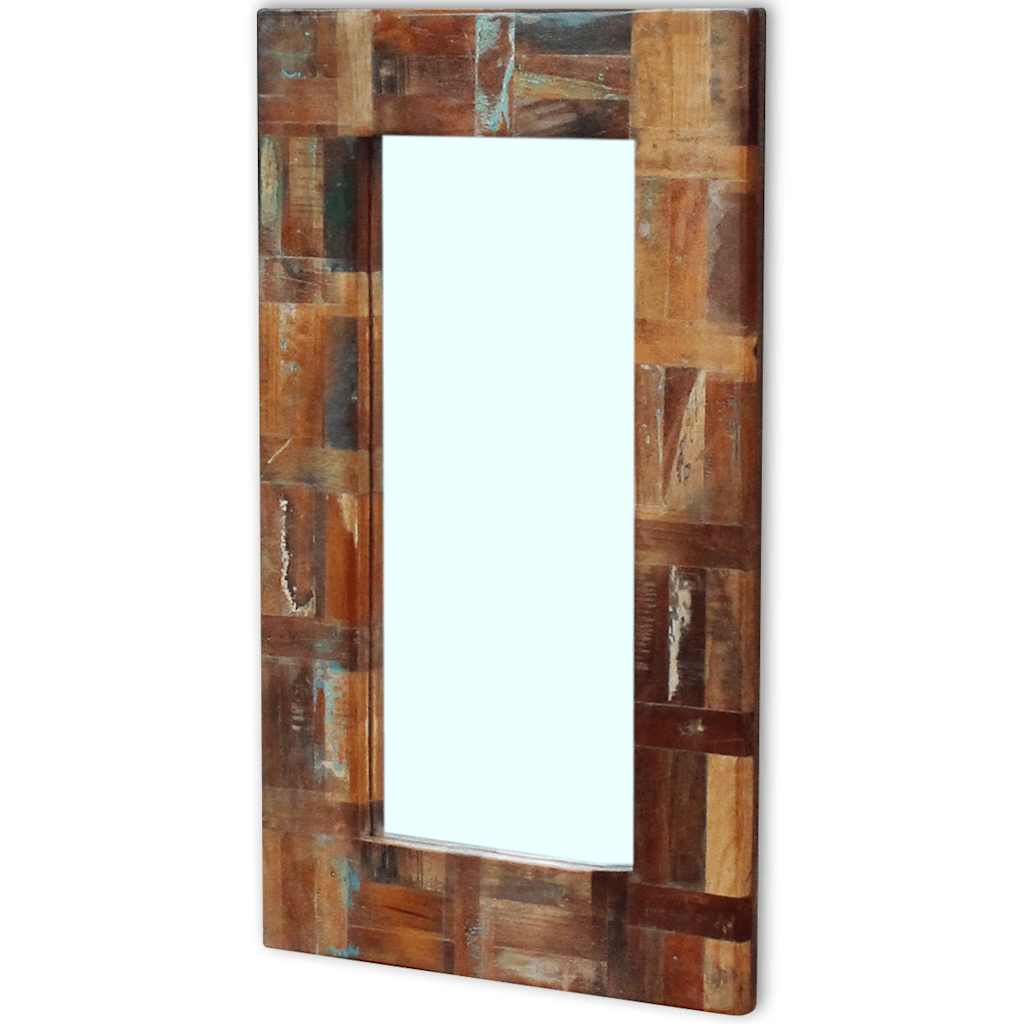 243329 vidaXL Mirror Solid Reclaimed Wood 80x50 cm - Multicolour - 50 x 80 cm
