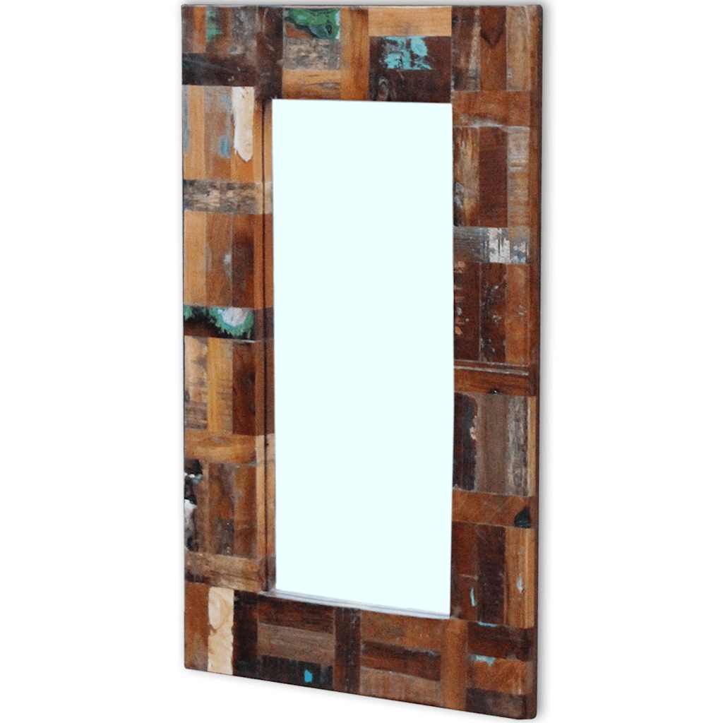 243329 vidaXL Mirror Solid Reclaimed Wood 80x50 cm - Multicolour - 50 x 80 cm