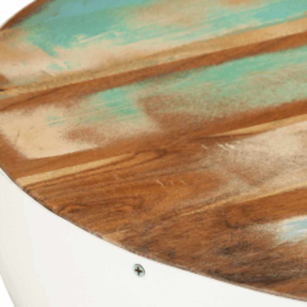 243353 vidaXL Bowl Shaped Coffee Table Solid Reclaimed Wood 60x60x30 cm - White - 30 cm