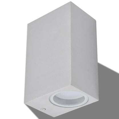 vidaXL Outdoor LED Wall Lights 2 pcs Square Up/Downwards - Silver