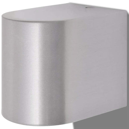 vidaXL Outdoor LED Wall Lights 2 pcs Round Downwards - Silver