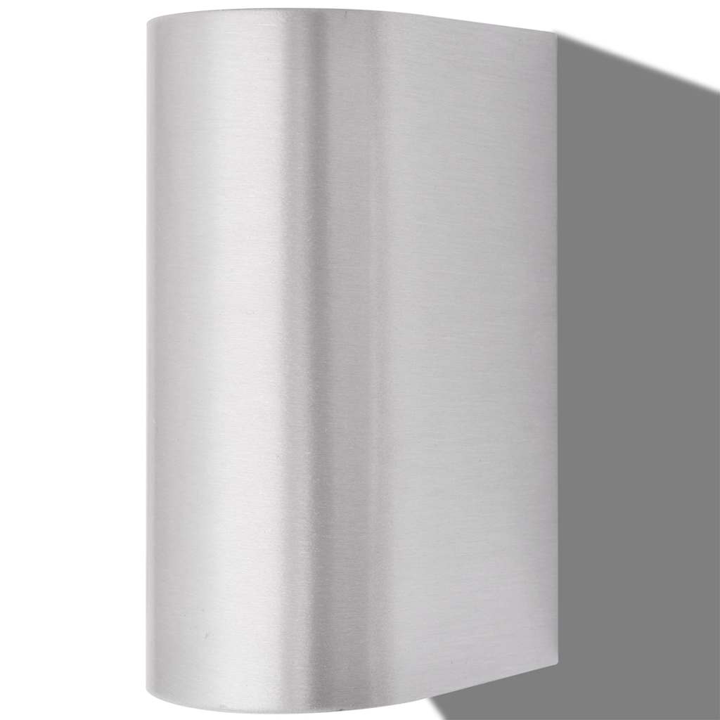 vidaXL Outdoor LED Wall Lights 2 pcs Round Up/Downwards - Silver
