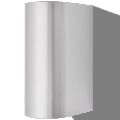 vidaXL Outdoor LED Wall Lights 2 pcs Round Up/Downwards - Silver