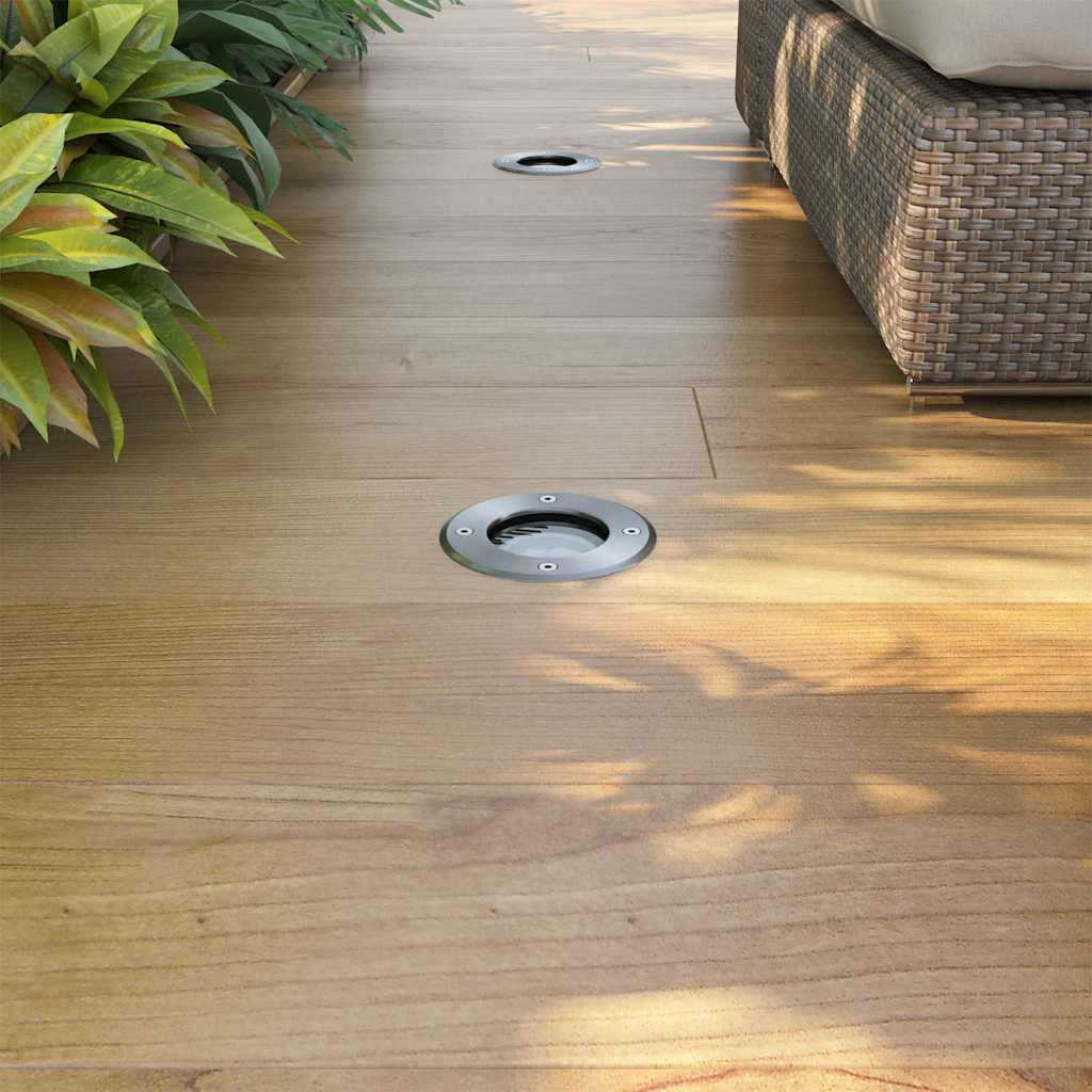 vidaXL Outdoor LED Ground Lights 3 pcs Round - Silver