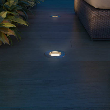 vidaXL Outdoor LED Ground Lights 3 pcs Round - Silver