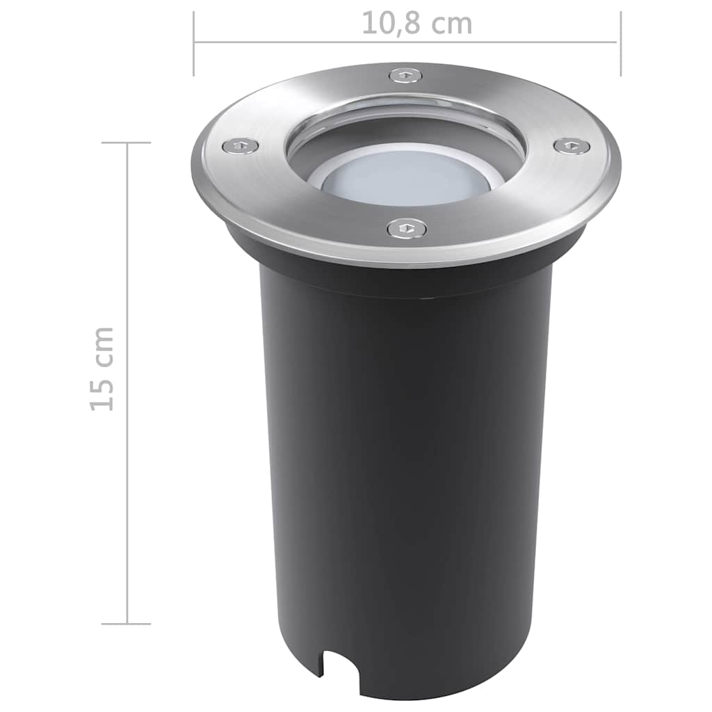 vidaXL Outdoor LED Ground Lights 3 pcs Round - Silver