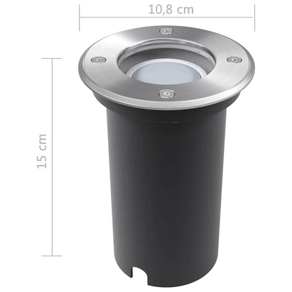 vidaXL Outdoor LED Ground Lights 3 pcs Round - Silver