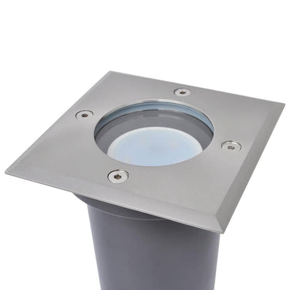 vidaXL Outdoor LED Ground Lights 3 pcs Square - Silver