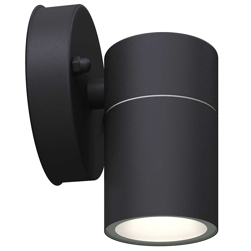 vidaXL Outdoor LED Wall Lights 2 pcs Stainless Steel Downwards - Black