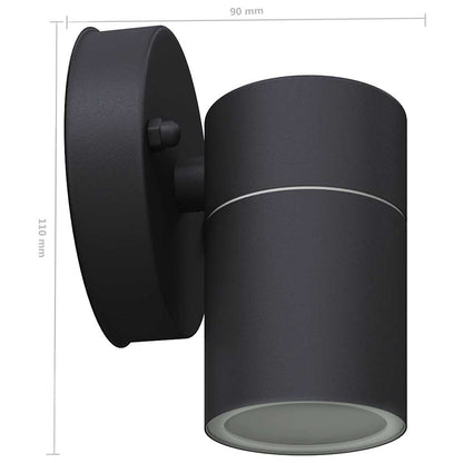vidaXL Outdoor LED Wall Lights 2 pcs Stainless Steel Downwards - Black