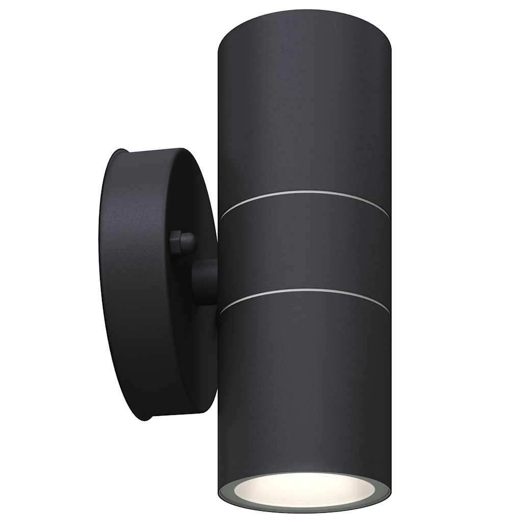 vidaXL Outdoor LED Wall Lights 2 pcs Stainless Steel Up/Downwards - Black