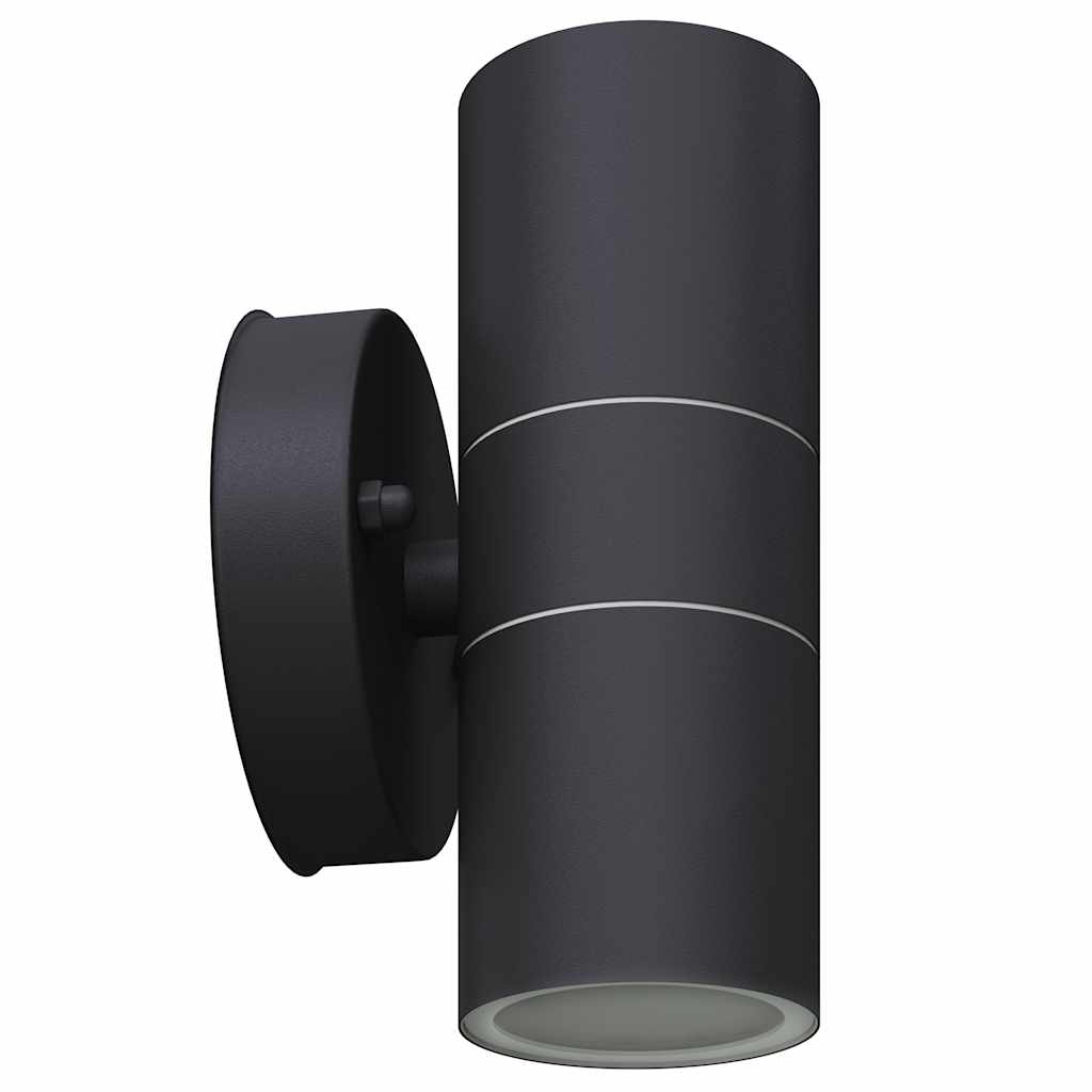 vidaXL Outdoor LED Wall Lights 2 pcs Stainless Steel Up/Downwards - Black