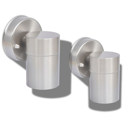 vidaXL Outdoor Wall Lights 2 pcs Stainless Steel Downwards - Silver