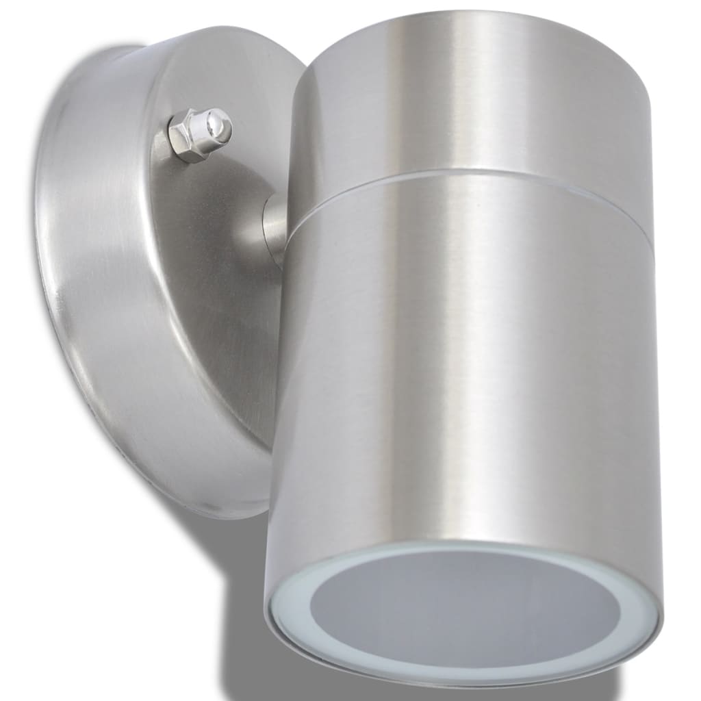 vidaXL Outdoor Wall Lights 2 pcs Stainless Steel Downwards - Silver