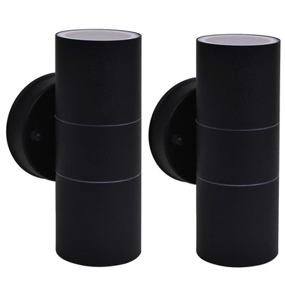vidaXL Outdoor Wall Lights 2 pcs Stainless Steel Up/Downwards - Black