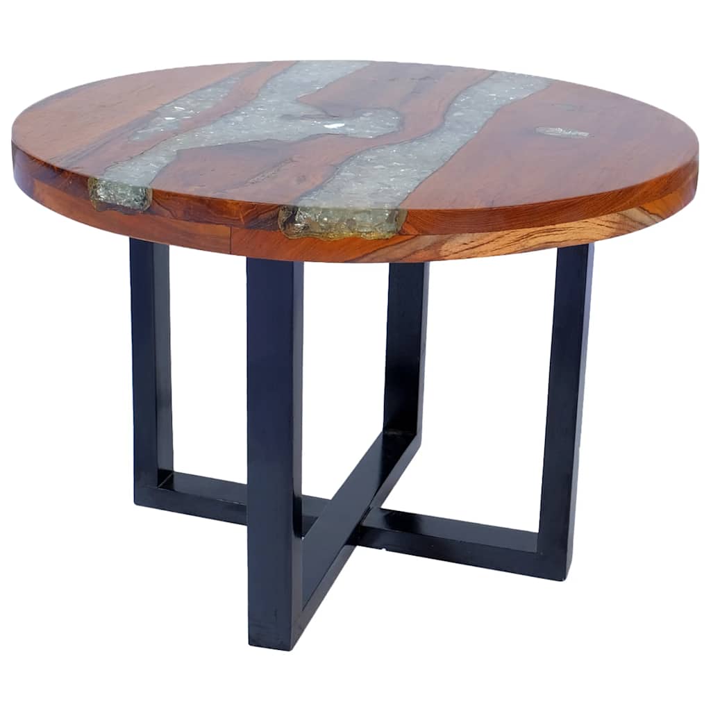 243466 vidaXL Coffee Table Teak Resin 60 cm - Multicolour - 40 cm
