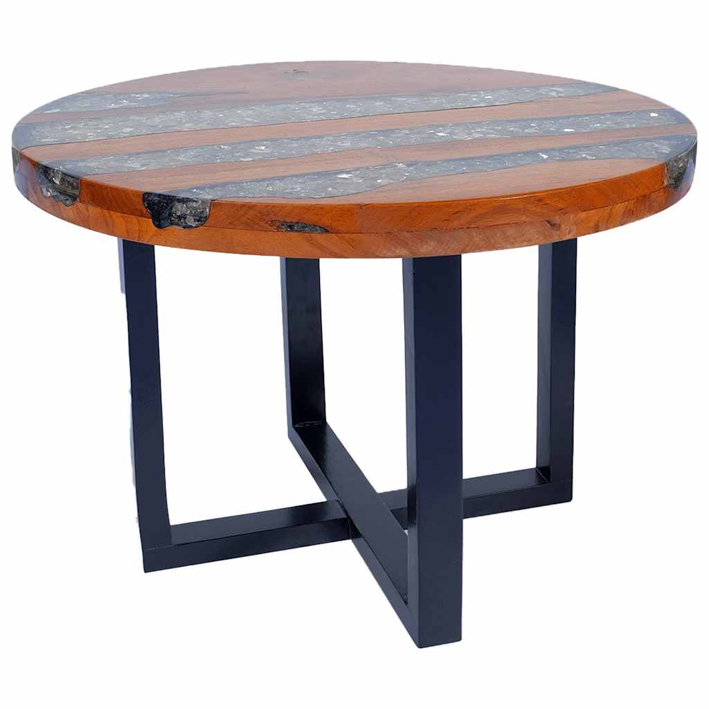243466 vidaXL Coffee Table Teak Resin 60 cm - Multicolour - 40 cm