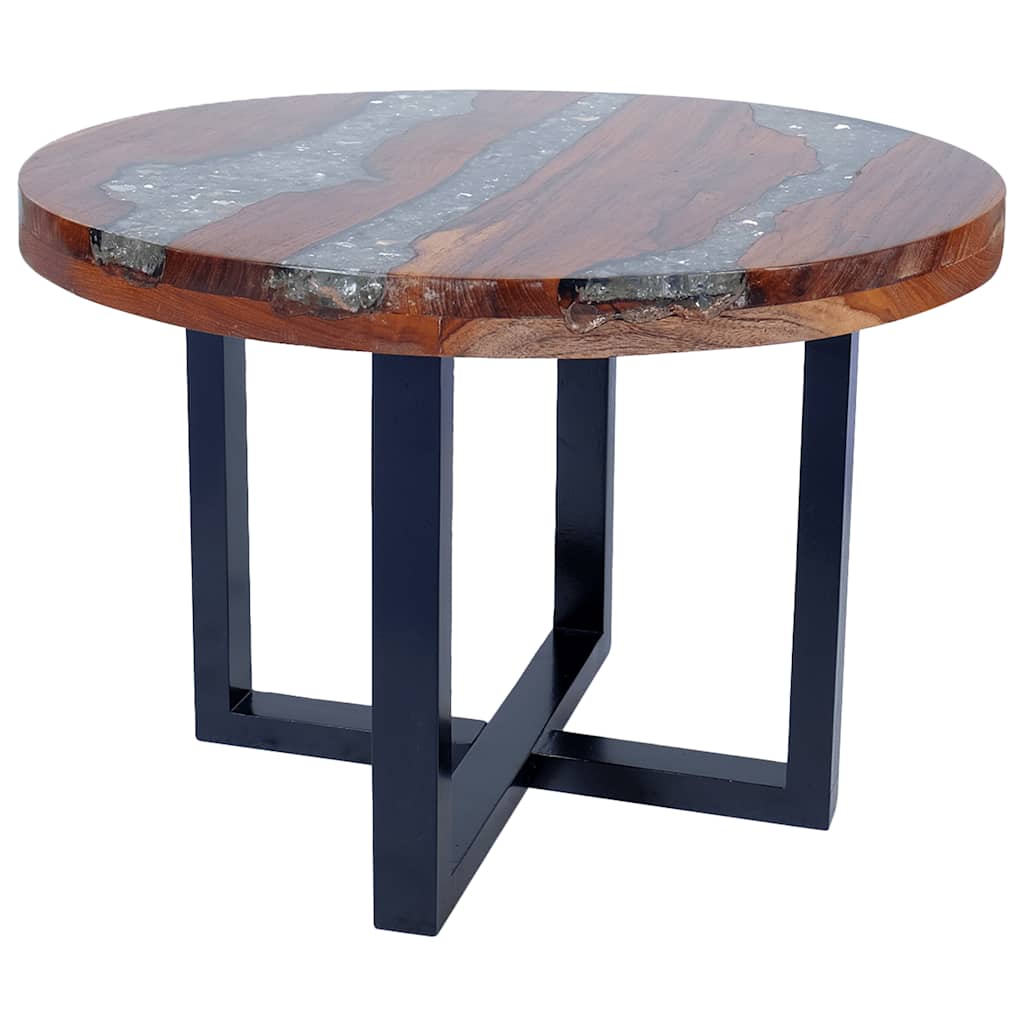 243466 vidaXL Coffee Table Teak Resin 60 cm - Multicolour - 40 cm