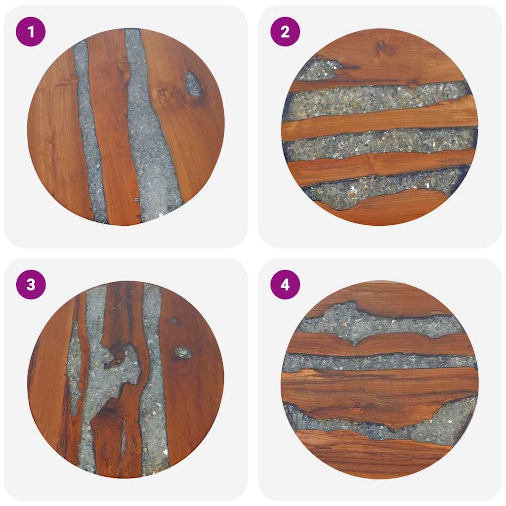 243466 vidaXL Coffee Table Teak Resin 60 cm - Multicolour - 40 cm