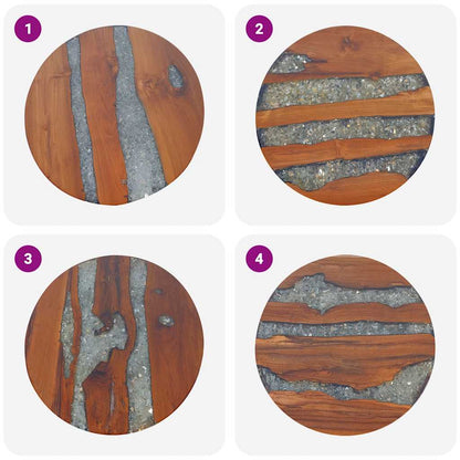 243466 vidaXL Coffee Table Teak Resin 60 cm - Multicolour - 40 cm