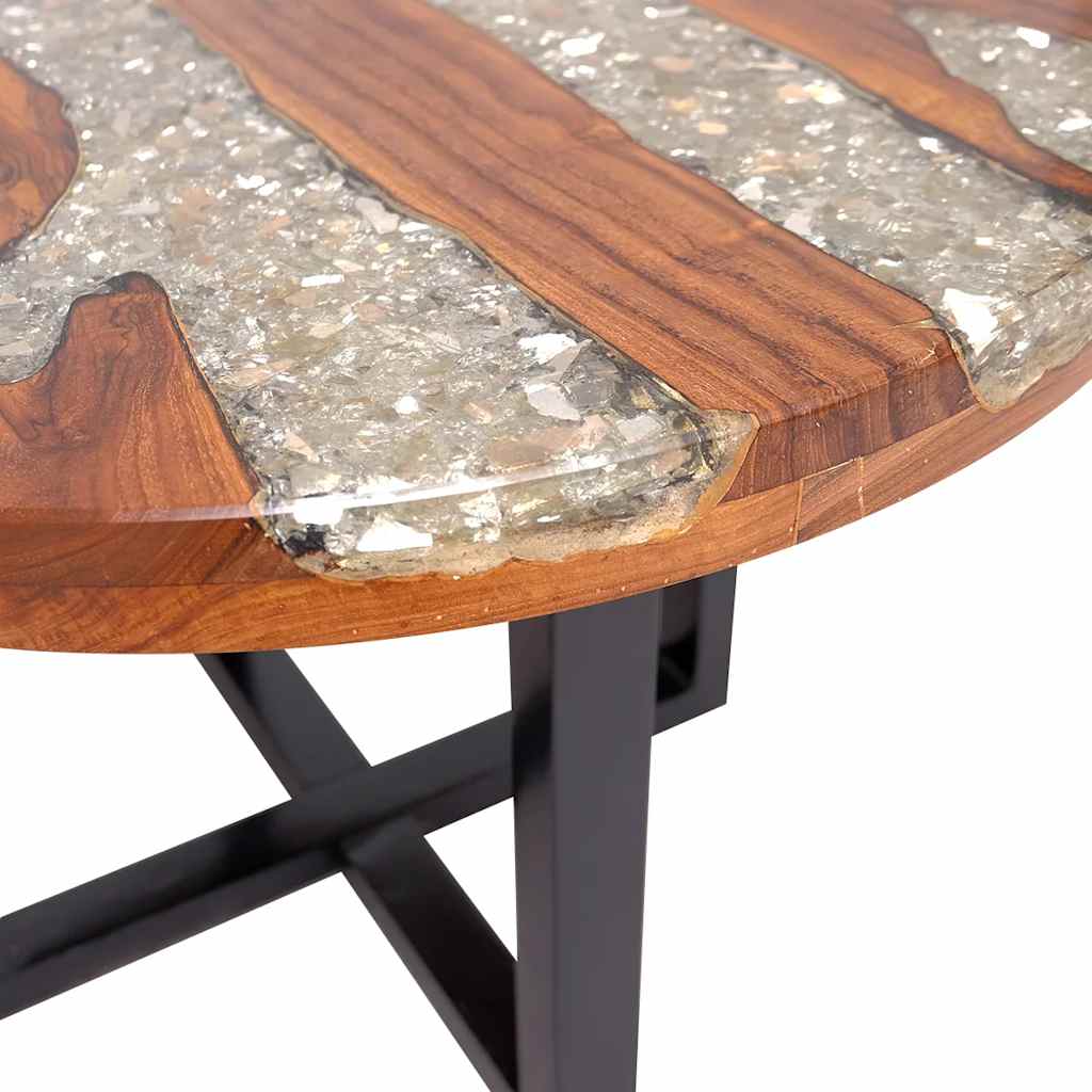 243466 vidaXL Coffee Table Teak Resin 60 cm - Multicolour - 40 cm