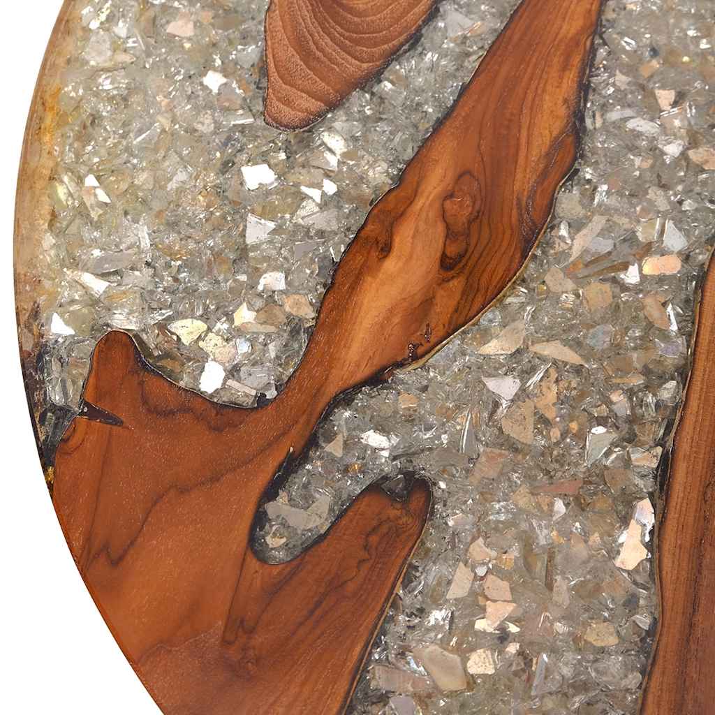243466 vidaXL Coffee Table Teak Resin 60 cm - Multicolour - 40 cm